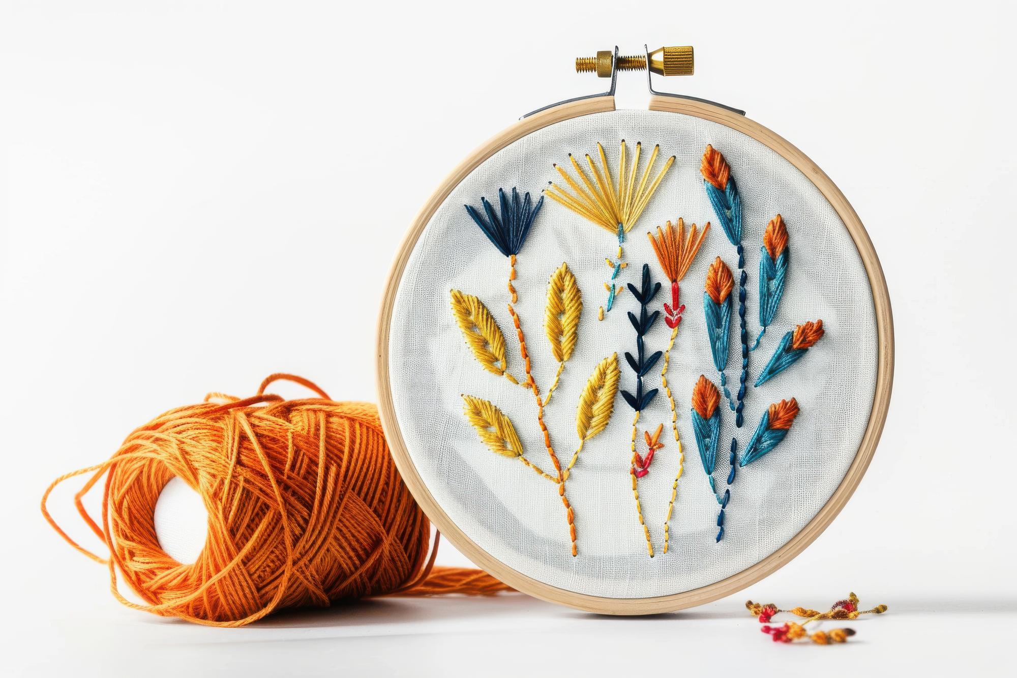 Cuscino ricamato con pattern floreale